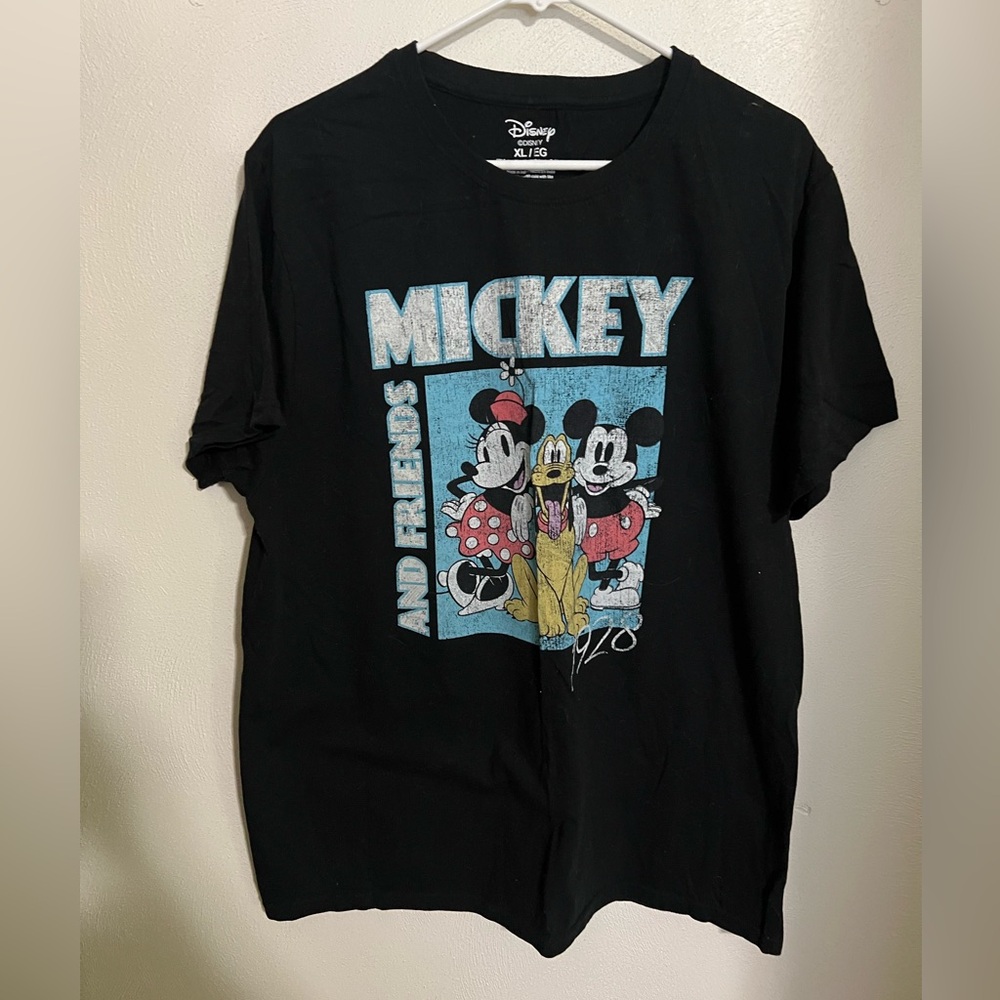 DISNEY Classic Mickey & Friends Graphic T‎ Shirt Black Blue Women’s Size XL